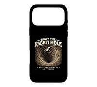 Custodia per iPhone 17 Pro Max Rabbit Holes Conspiracy Graphic Retro Rabbit UFO Meme Verità