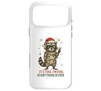 Custodia per iPhone 17 Pro Max Raccoon - Natale - It's Fine I'm Fine! Everything Is Fine