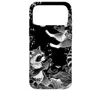 Custodia per iPhone 17 Pro Max Raccoon Samurai Duel: Ukiyo-e Battles Stampa artistica giapponese