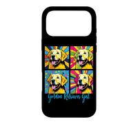 Custodia per iPhone 17 Pro Max Ragazza Golden Retriever in stile pop art