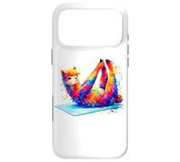 Custodia per iPhone 17 Pro Max Rainbow Alpaca Yoga Llama Meditation Pose