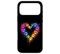 Custodia per iPhone 17 Pro Max Rainbow Paw Heart Colorful Dog & Cat Lover Pet Art
