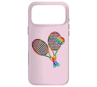 Custodia per iPhone 17 Pro Max Rainbow Tennis Rackets Tie Dye Kids Boys Teenage Men Girls