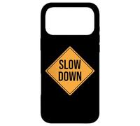 Custodia per iPhone 17 Pro Max Rallenti la stampa di limite di velocità del segnale stradale in movimento lento sul retro