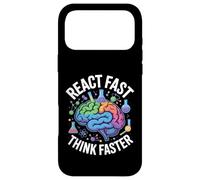 Custodia per iPhone 17 Pro Max React Fast Think Più Veloce Science Brain Design