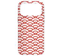 Custodia per iPhone 17 Pro Max Red Arches Semicircles Mountains Geometric Pattern