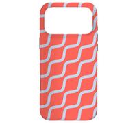 Custodia per iPhone 17 Pro Max Red Grey Wavy Lines Curve Row Sound Wave Retro Pattern