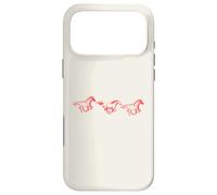 Custodia per iPhone 17 Pro Max Red Horses Fire Horse Running Western Estetic Graphic