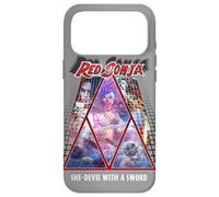 Custodia per iPhone 17 Pro Max Red Sonja Poster Synthwave Redhead Epic Cyberpunk anni '80 retrò