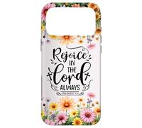 Custodia per iPhone 17 Pro Max Rejoice In the Lord Always Bible Verse 4:4 Christian Faith