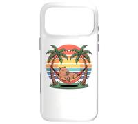 Custodia per iPhone 17 Pro Max Relaxing capybara, Sunset, Palm tree, Summer capy vacation