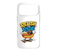 Custodia per iPhone 17 Pro Max Relish The Ride - Divertente skateboarder con hot dog