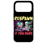Custodia per iPhone 17 Pro Max Respawn If You Dare Scheletro giocatore Divertente Halloween