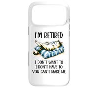 Custodia per iPhone 17 Pro Max Retirement Cat Coffee Not My Problem Im Retired Dont Have To