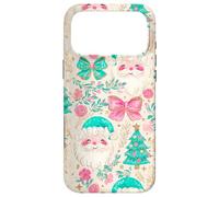 Custodia per iPhone 17 Pro Max Retro Babbo Natale Ragazza Rosa Albero di Natale stravagante Holiday Art