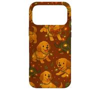 Custodia per iPhone 17 Pro Max Retro Christmas Puppy Pattern Cute Dogs con luci natalizie