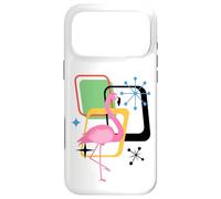 Custodia per iPhone 17 Pro Max Retro Flamingo Midcentury Mid Century Summer Decor