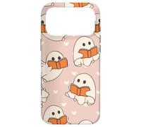 Custodia per iPhone 17 Pro Max Retro Ghost Reading Books Cute Groovy Spooky Beige Orange