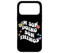 Custodia per iPhone 17 Pro Max Retro Groovy I'm Son Doing Son Things Funny Festa della mamma