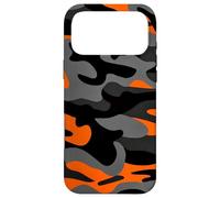 Custodia per iPhone 17 Pro Max Retro Hunter Safety Orange Camo Vintage Nero Camouflage
