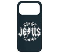 Custodia per iPhone 17 Pro Max Retro Rock Style Christian Faith Highway to Heaven Gesù