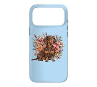 Custodia per iPhone 17 Pro Max Retro Vintage Flowers Floral Brown Chocolate Dachshund Lover