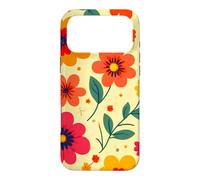 Custodia per iPhone 17 Pro Max Retro Vintage Motivo Floreale Arancione Boho Hippie Garden