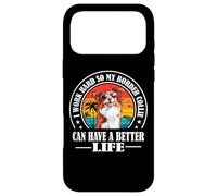Custodia per iPhone 17 Pro Max Retro Vintage Work Hard Better Life Red Border Collie Lover