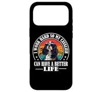 Custodia per iPhone 17 Pro Max Retro Work Hard Better Life Tri Color Cavalier Dog Mom