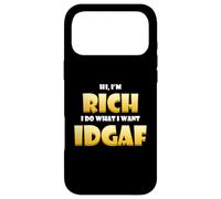 Custodia per iPhone 17 Pro Max Rich Costume IDGAF Meme Personalized Wealthy Person Success