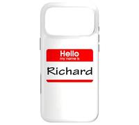 Custodia per iPhone 17 Pro Max Richard, ciao Il mio nome è Targhetta, distintivo