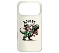 Custodia per iPhone 17 Pro Max Robert Dabbing Astronauta su un cartone animato dinosauro