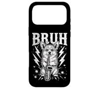 Custodia per iPhone 17 Pro Max Rockstar Corgi Saxophone Meme Funny “BRUH” Lightning Dog