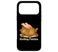Custodia per iPhone 17 Pro Max Rolling Fatties Funny Chubby Fat Tabby Cat Meme Lazy Cat