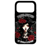 Custodia per iPhone 17 Pro Max Rose Are Red My World is Black Gothic Roses Gothic Woman