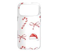 Custodia per iPhone 17 Pro Max Rosso Bianco Candy Cane Natale Natale Cappello di Babbo Natale Modello