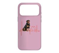 Custodia per iPhone 17 Pro Max Rottweiler Dog Battito cardiaco ECG Pulse I miei cani sono il mio cardio
