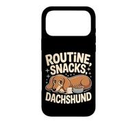 Custodia per iPhone 17 Pro Max Routine Snacks Dachshund slogan buffo bassotto