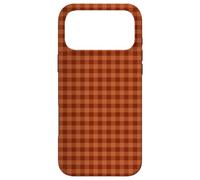 Custodia per iPhone 17 Pro Max Rusty Autumn Gingham - Caldo autunno marrone motivo a scacchi
