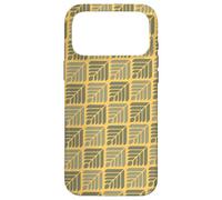 Custodia per iPhone 17 Pro Max Saffron Mustard Beige Leaves Petal Crops Art Deco Pattern