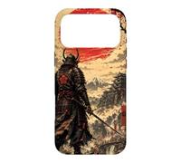 Custodia per iPhone 17 Pro Max Samurai all'alba sotto il sole cremisi
