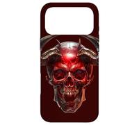 Custodia per iPhone 17 Pro Max Satanic Goth Skull With Occult Devil Horns Red Demon