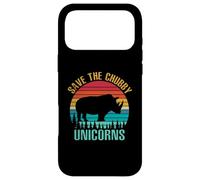 Custodia per iPhone 17 Pro Max Save the paffuto unicorni vintage divertente rinoceronte animale