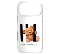 Custodia per iPhone 17 Pro Max Say Hi Nice to Meet You, Lovely Teddy Bear Graphic Designs
