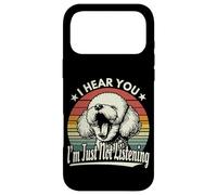 Custodia per iPhone 17 Pro Max Sbadiglio Bichon Frise I Hear You I'm Not Listening Tramonto Retro