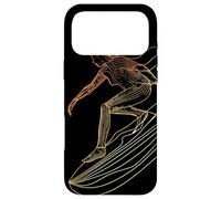 Custodia per iPhone 17 Pro Max Schizzo vintage di una surfista che cavalca l'onda