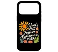 Custodia per iPhone 17 Pro Max School's Out Forever Retirement, ritirato nel 2025, motivo floreale retrò
