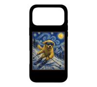 Custodia per iPhone 17 Pro Max Sci Golden Retriever Art Sciatore Cane su Ski Hill