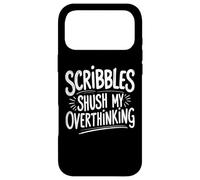Custodia per iPhone 17 Pro Max Scribbles Shush My Overthinking Funny Calligrafia