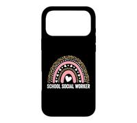 Custodia per iPhone 17 Pro Max Scuola Assistente sociale Leopard Rainbow